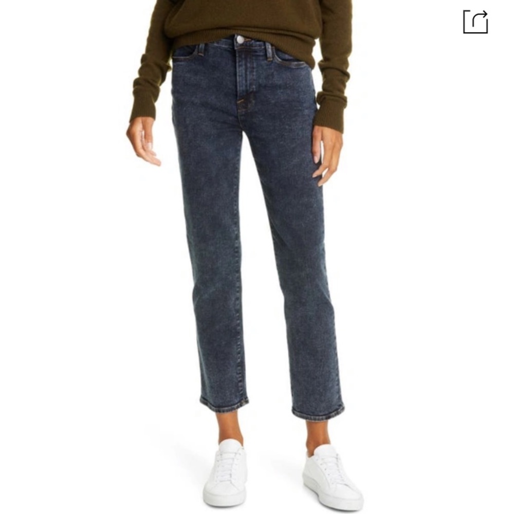 Frame Le High Straight Leg Ankle Jeans In Trumbull
